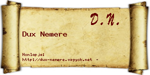 Dux Nemere névjegykártya